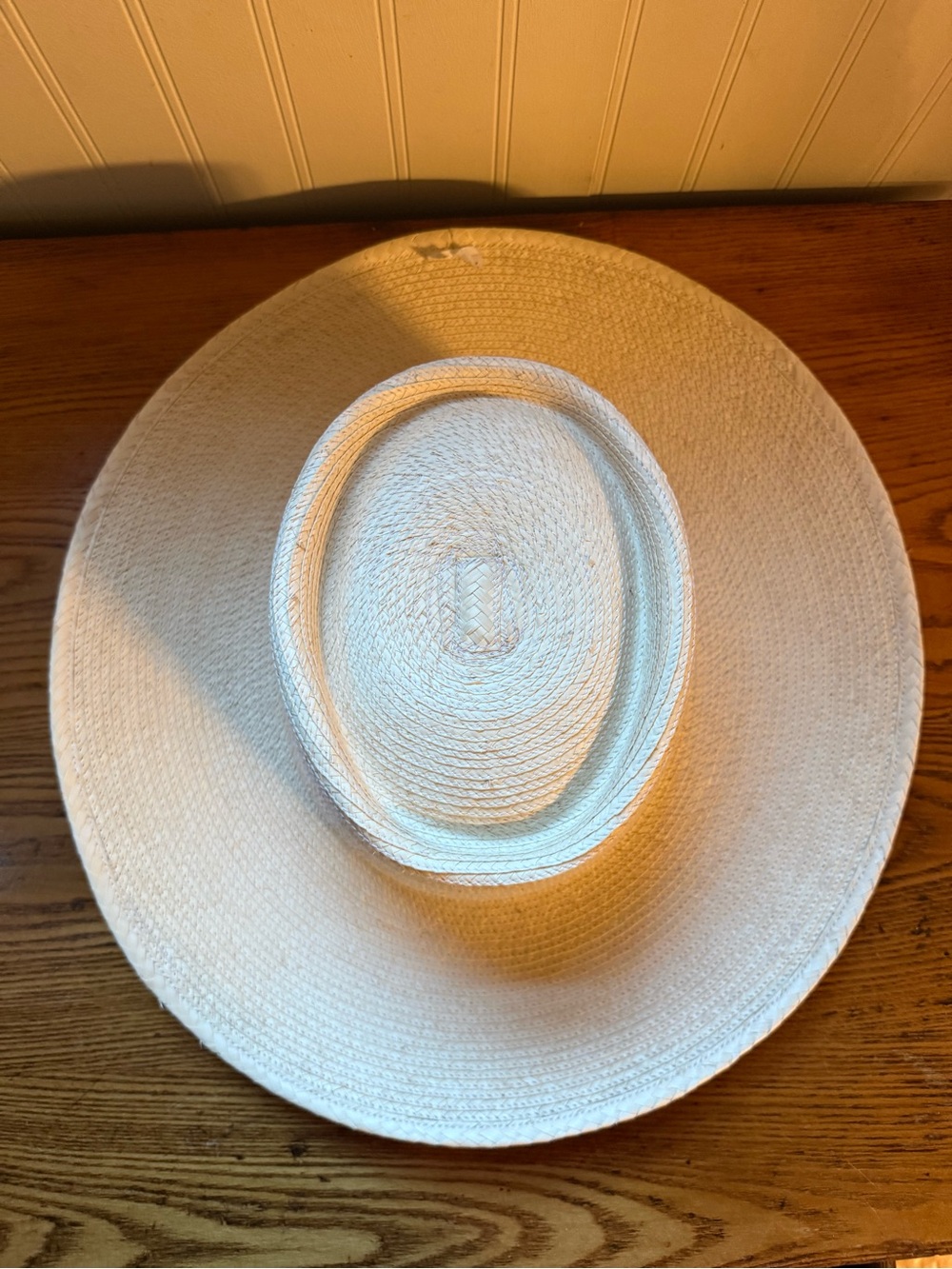 HICHE Wide Brim Guatemalan 100% Palm Leaf Sun Hat in Natural White